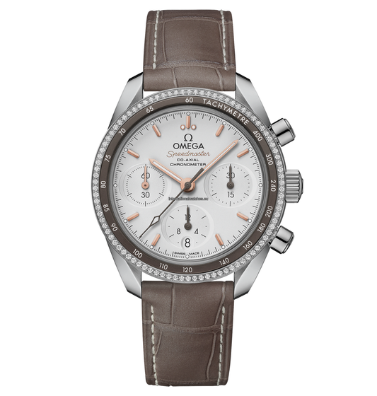 Speedmaster 38 38 mm, steel on leather strap - 324.38.38.50.02.001