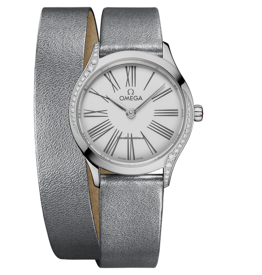 De Ville Mini Trésor 26 mm, steel on leather strap - 428.17.26.60.04.006