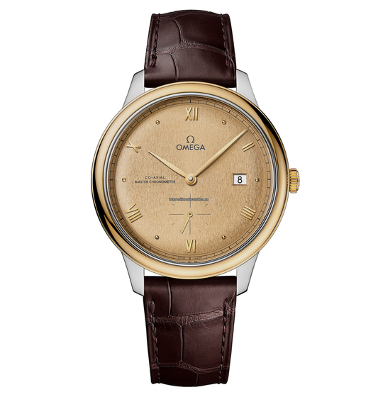 De Ville Prestige 41 mm, steel - yellow gold on leather strap - 434.23.41.20.08.001