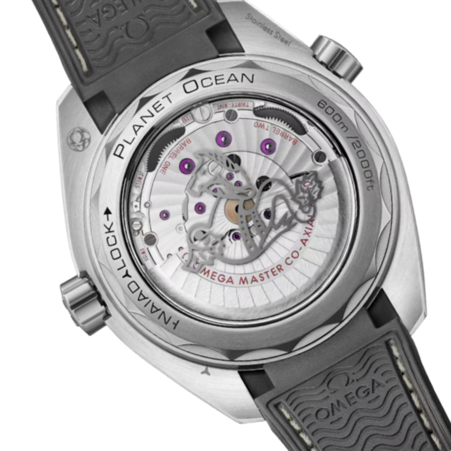 Seamaster Planet Ocean 600M 43.5 mm, steel on rubber strap - 215.32.44.21.01.002