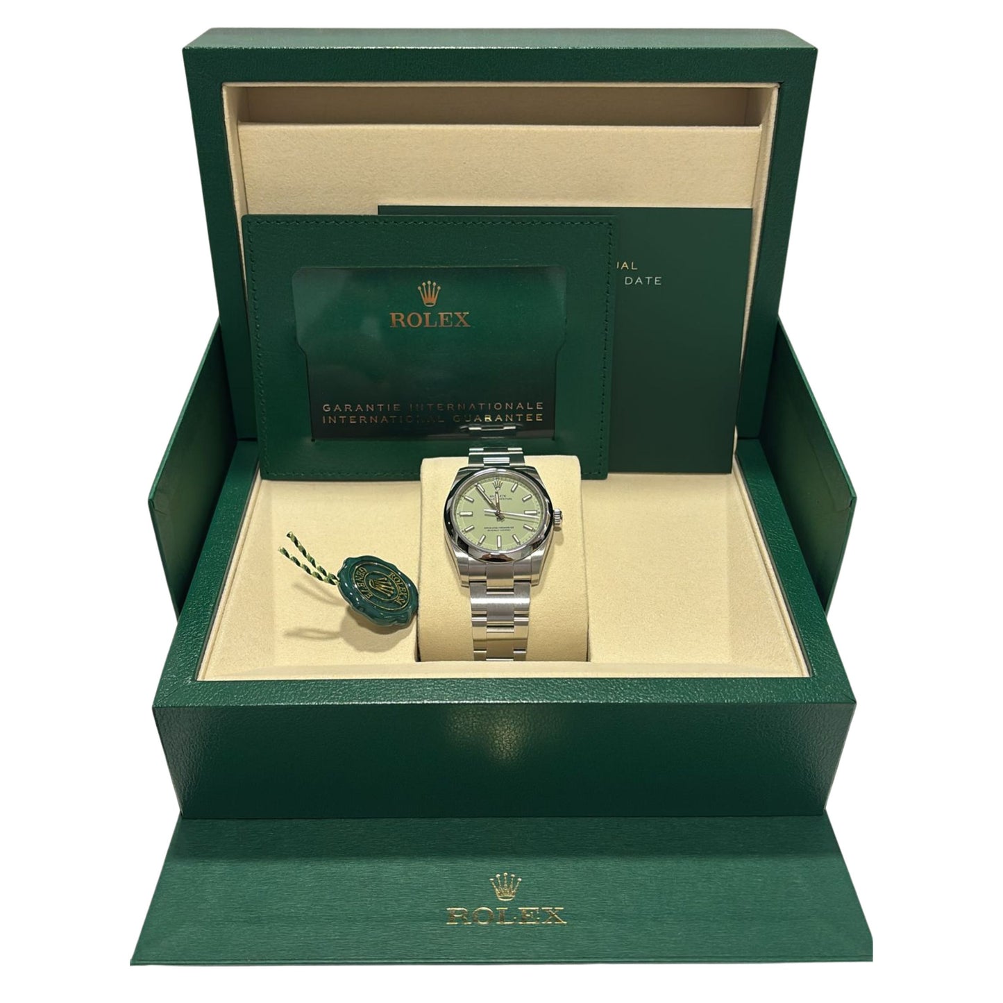 124200 Rolex Oyster Perpetual  34 Pistachio NEW